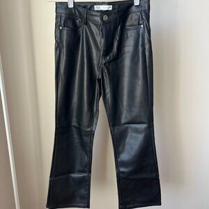 Zara Mini Flair Faux Leather Pants